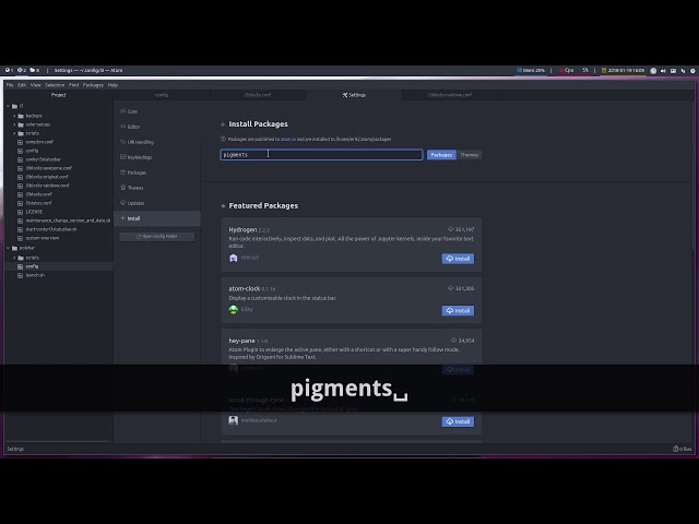 ArchMerge : 167 overview of polybar files and pimping of atom to work efficiently