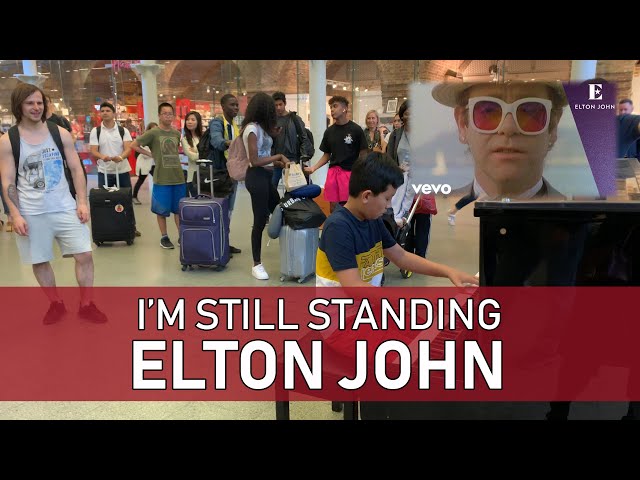 Elton John I'm Still Standing Draws Huge Crowd Public Piano Cover Cole Lam 12 Years Old