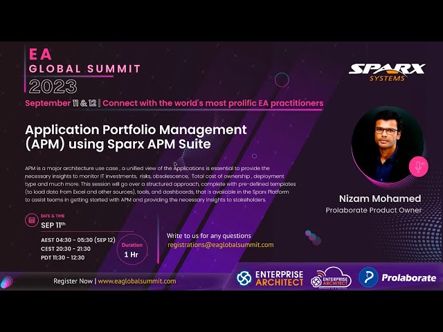 Application Portfolio Management APM using Sparx APM Suite