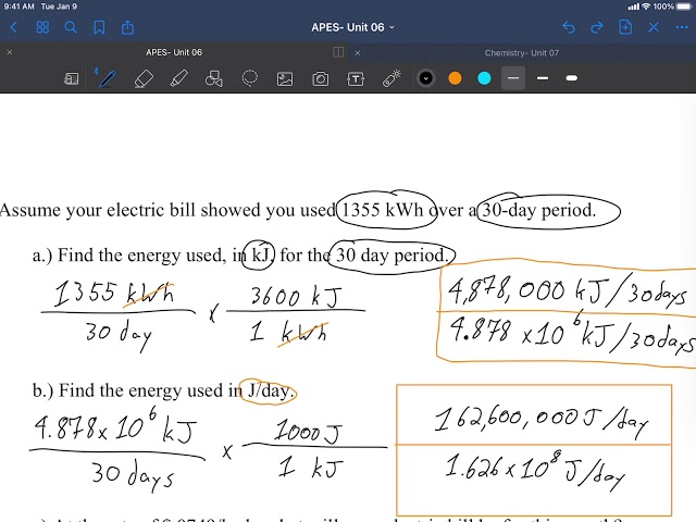 APES- Energy Problems Lecture and Solutions
