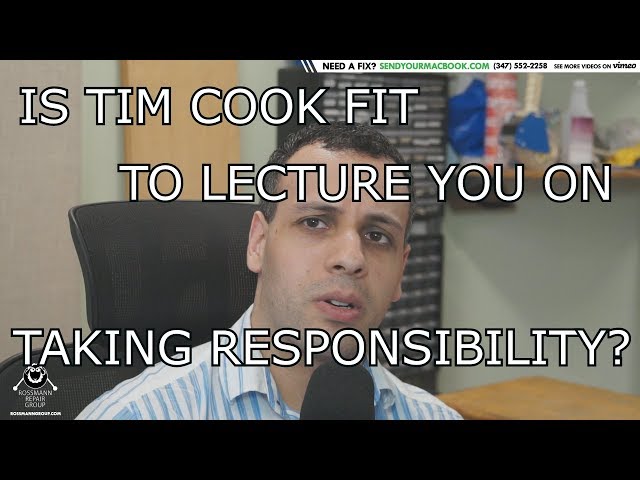 Tim Cook lectures audience on ethics & responsibility!