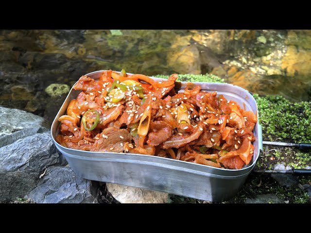 A Walk In The Woods : Trangia Mess Tin & Excalibur 19 Fkypan, Stir-fried pork ribs with rice