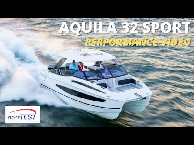 Aquila 32 Sport Power Catamaran (2021) - Test Video by BoatTEST.com