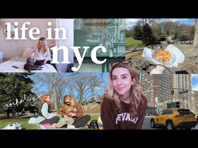 nyc vlog: a few days in my life, crocheting in central park, st. patrick's day, sunny weekend vlog