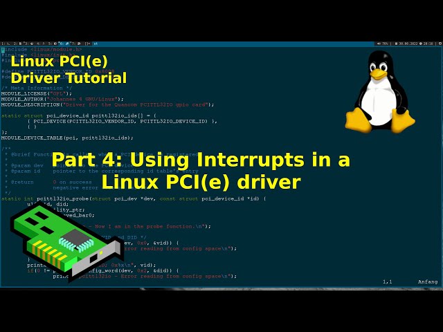 Linux PCI Driver Tutorial - Part 4: Using interrupts in a Linux PCI(e) Driver