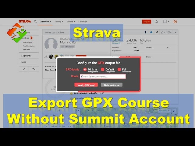 Strava - Export GPX Course Without Summit Account