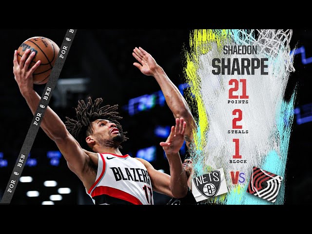 Shaedon Sharpe Highlights (21 PTS) | Trail Blazers vs. Nets | Jan. 7