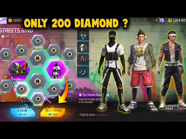 FREE FIRE NEW STREETS RING EVENT | FREE FIRE NEW EVENT |BREAKDANCER BUNDLE RETURN - GARENA FREE FIRE