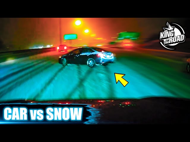 Car ice Sliding crash & spin outs 2024. Black ice and Icy road. Winter weather.