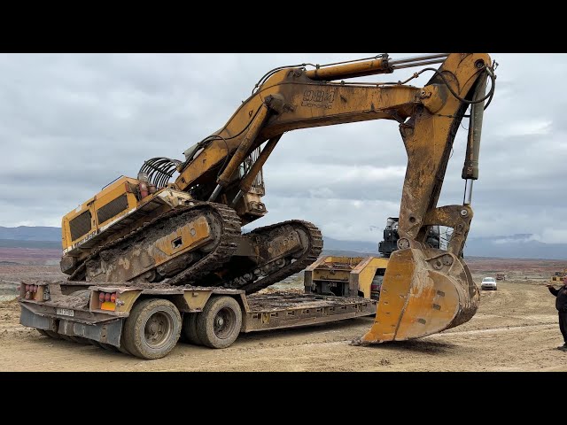 Transporting The Huge Liebherr 984 Excavator On Site - Fasoulas Heavy Transports - 4k
