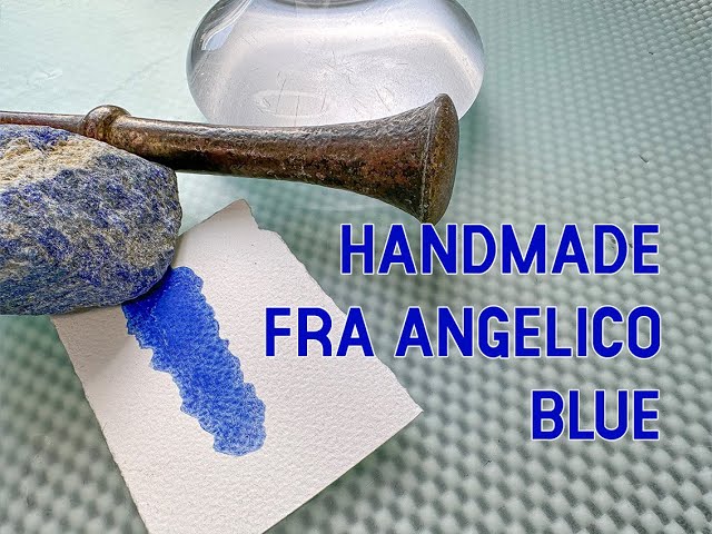 Making the most blue natural pigment out of lapis lazuli into handmade watercolor paint