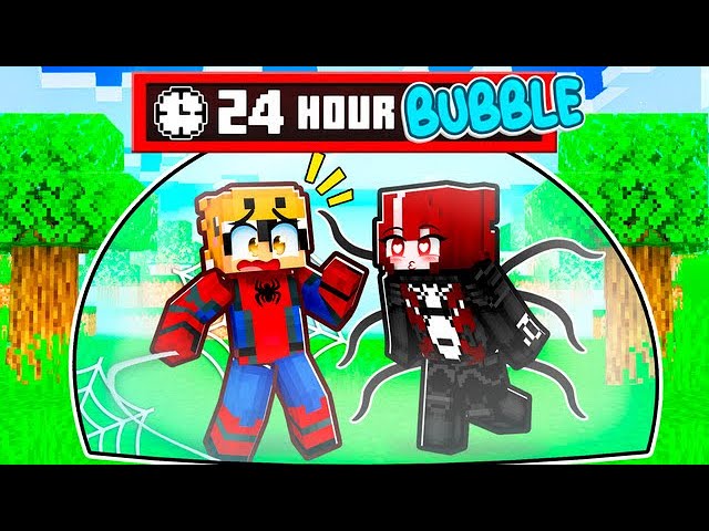 MY BULLY GIRLFRIEND Locked ME Inside A SUPERHERO Bubble For 24 Hours... (Minecraft)