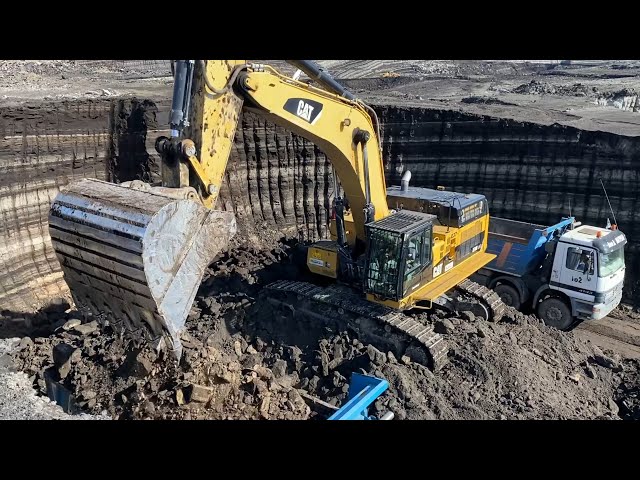 Caterpillar 374D Excavator Loading Trucks Non Stop For 80 Minutes - Mega Machines Movies