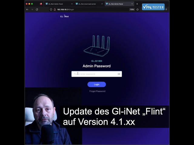 Update/Video Anleitung Gl-iNet „Flint“ Router AX1800 auf die Firmware Version 4.1.xx