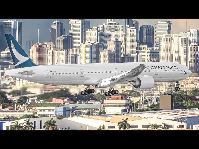 30 MINUTES of AIRCRAFT LANDINGS with STUNNING CITY VIEWS | Manila Airport Plane Spotting [MNL/RPLL]