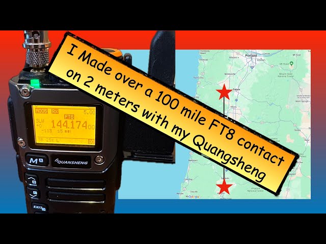 I made a 114 mile 2 Meter FT8 Contact on my Quansheng