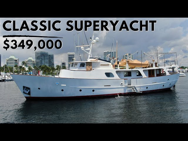 $349,000 1963 FAIRMILES 82' Classic Affordable Liveaboard Superyacht Tour