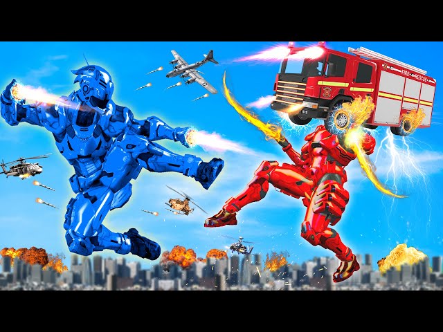 जादुई आग ट्रक सुपर रोबोट लड़ाई Magical Fire Truck Robot Vs Super Robot Hindi Kahaniya हिंदी कहानियां
