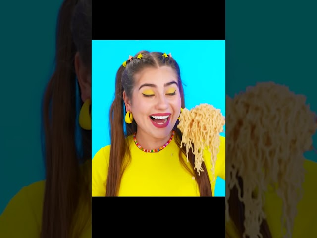 Eating noodles