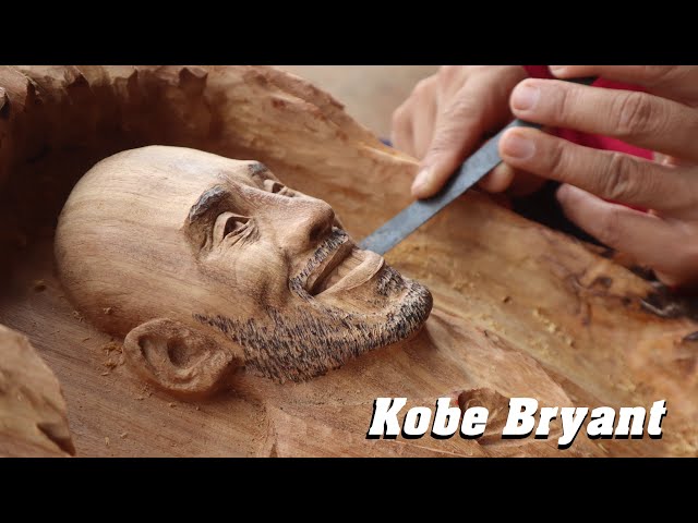Kobe Bryant Wood Carving - The Lakers' legend