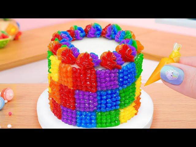 Miniature Sweet Rainbow Chocolate Pop It Cake 🌈 Wonderful Miniature Buttercream Cake Decorating
