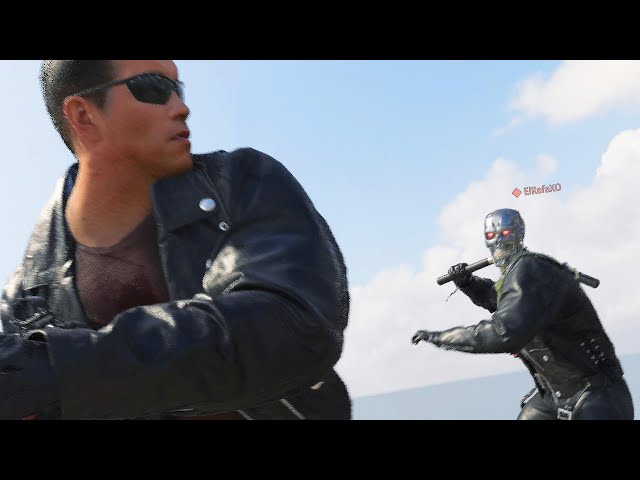 T-800 Arnold Schwarzenegger vs Damaged T-800  (Finishing Moves) - Call of Duty: Vanguard