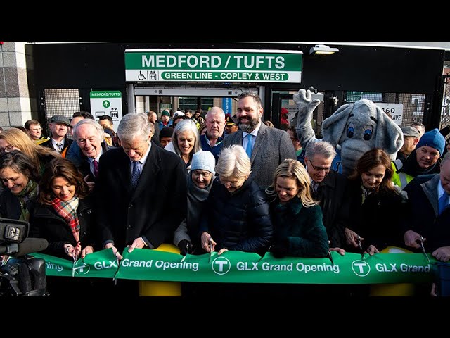 Green Line Makes Debut at Medford/Tufts Stop
