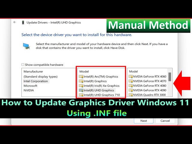 How to Update Graphics Driver Windows 11 (Manual Method using inf file)