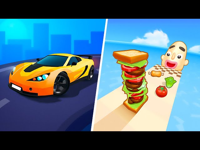 Satisfying Mobile Games ... Sandwich Run, Sandwich Runner, Juice Run, Tall Man Run, Race Master 3D