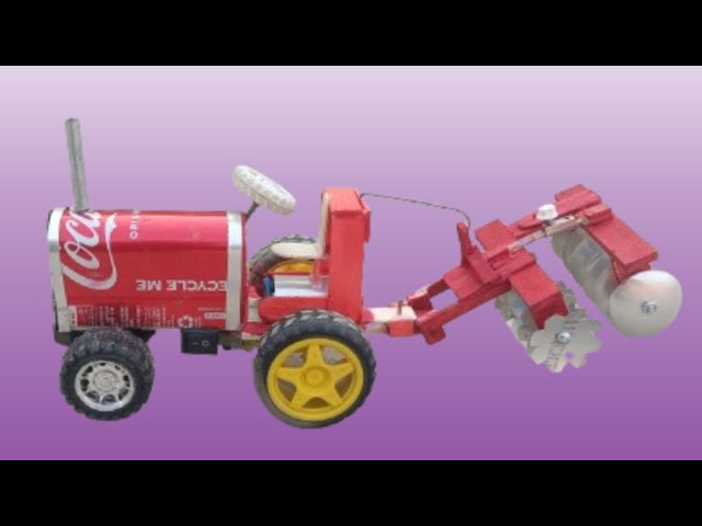 How to make a mini tractor Harrow with recycling soda cans!! Make it at home, DIY