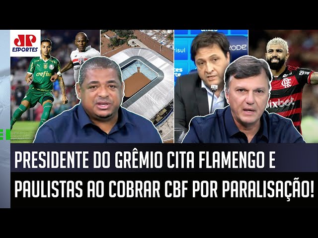 Presidente do Grêmio CITA Flamengo e paulistas ao COBRAR a PARALISAÇÃO do Brasileirão | VEJA DEBATE