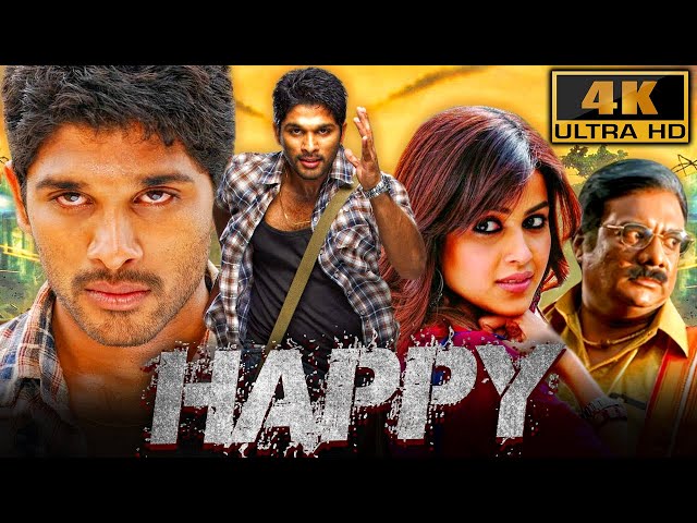 Happy (4K)- Allu Arjun Superhit Romantic Comedy Movie| Genelia D'Souza, Manoj Bajpayee, Brahmanandam