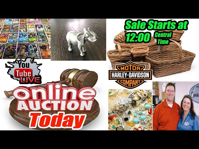 Live 3 Hour Auction Harley Davison items, Pokémon, vintage Jewelry, Trinkets and more