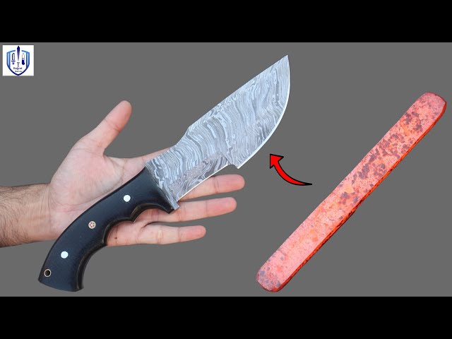 How To Make Handcrafted Damascus Steel Tracker knife #rajputknive