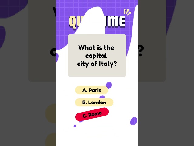 Guess the World Capitals Quiz #1