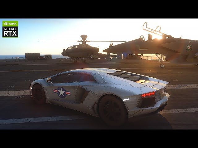 GTA 5 - NaturalVision Evolved - Lamborghini Aventador US Air Force Gameplay (4K Footage)