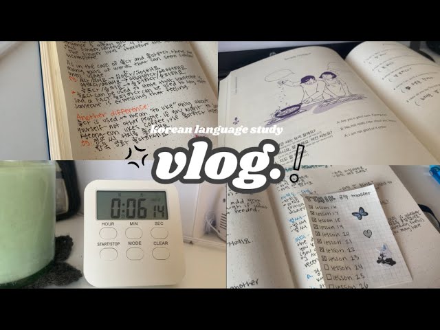 korean language study vlog´ˎ˗ matcha, ttmik, notebook transfer