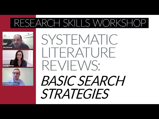 Basic Search Strategies for Systematic Reviews