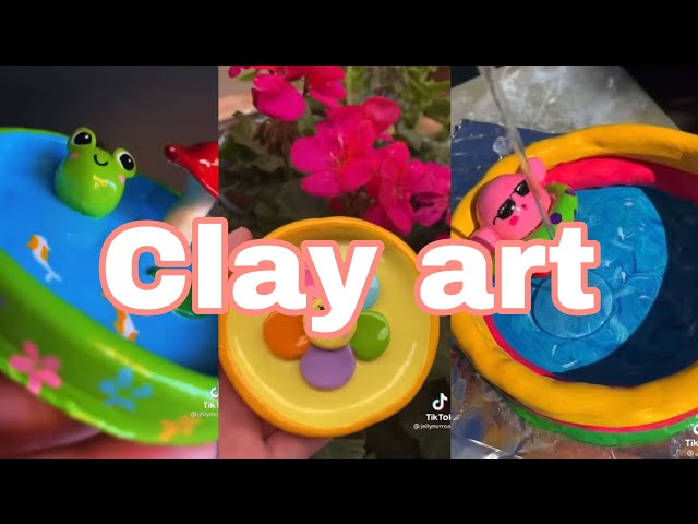 Clay art 🍀🍄🐚💐💫|Tube tok repost