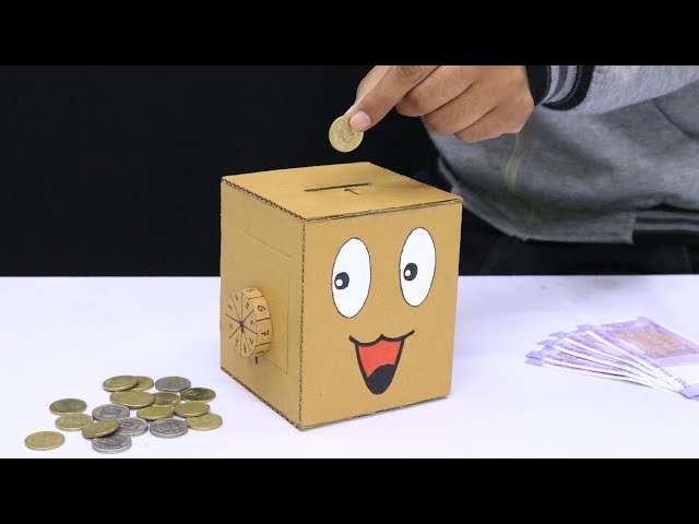 Personal Money Box at Home from Cardboard