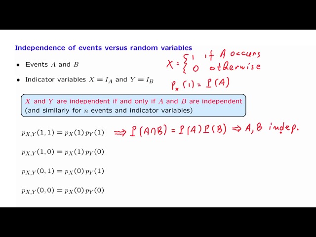 S07.3 Independence of Random Variables Versus Independence of Events