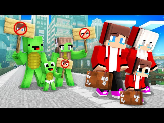 Why Did Mikey Family KICK Maizen Family Out of the CITY in Minecraft! - Parody Story(JJ Mikey TV)
