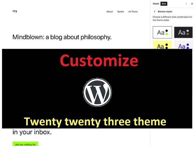 Customize Wordpress Twenty Twenty Three Theme