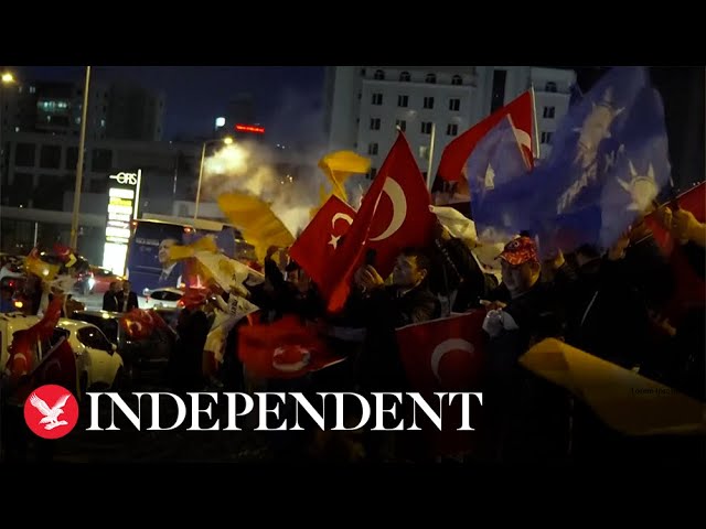 Erdogan supporters celebrate on Ankara roads after president claims election victory