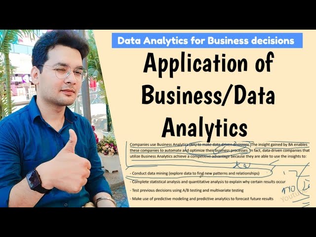 Application of Business/Data analytics |hindi|analyst|data analytics for business decision|BBA,MBA