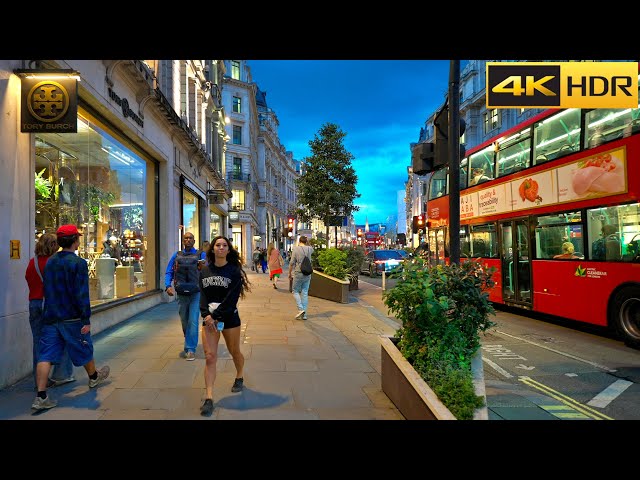 Central London Sunset Walk | Relaxing Evening Walk through West End [4K HDR]