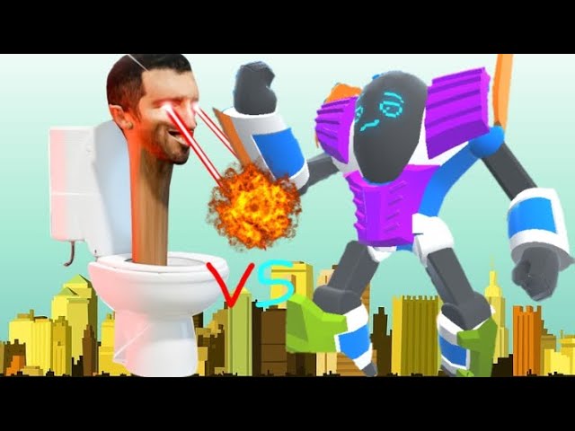 my robot vs skibidi toilet in mechangelion