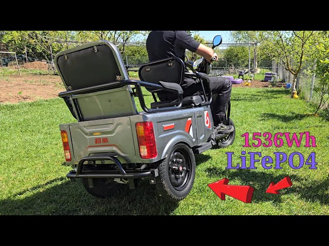3 Wheel Passenger Tricycle Lead Acid Battery replacement with LiitoKala 48V 30Ah LiFePO4 Battery