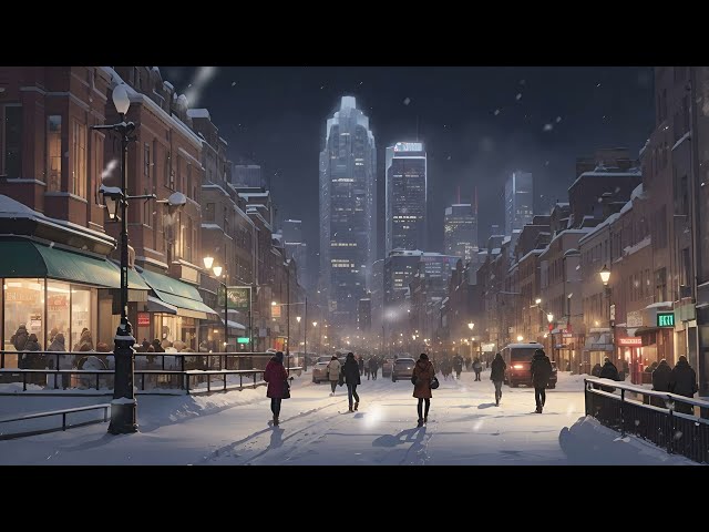 Lofi Chillbeats Mixes 🎧 Snowfall on the Busy Street | relax, chill, study