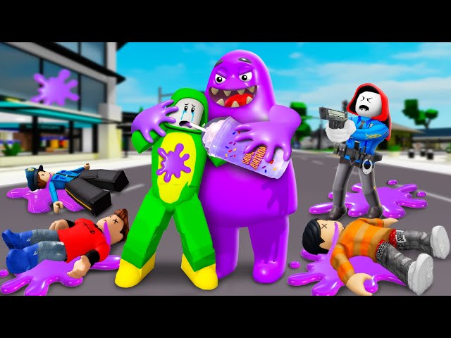 ALL OF US ARE DEAD BY GRIMACE SHAKE | Maizen Roblox | ROBLOX Brookhaven 🏡RP - FUNNY MOMENTS